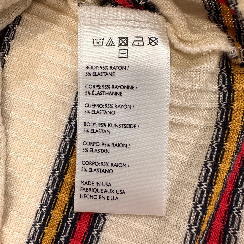 Urban Renewal Striped Ribbed Knit Crop Top Womens Medium Cream Multi | Retro 70s - Picture 3 of 6
